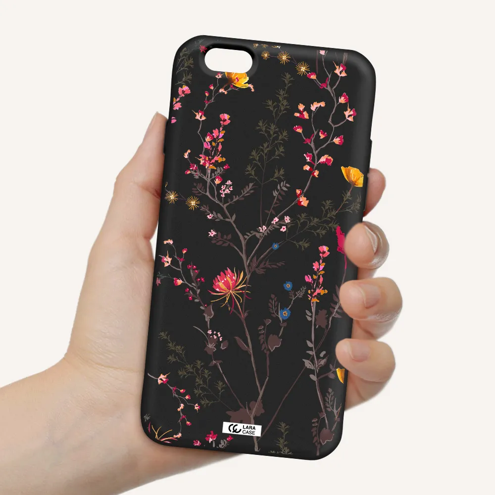 Miniature Flower Apple iPhone 6 Silicone black Case