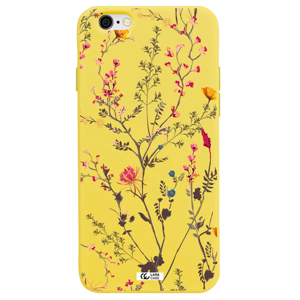 Miniature Flower Apple iPhone 6 Silicone canary yellow Case