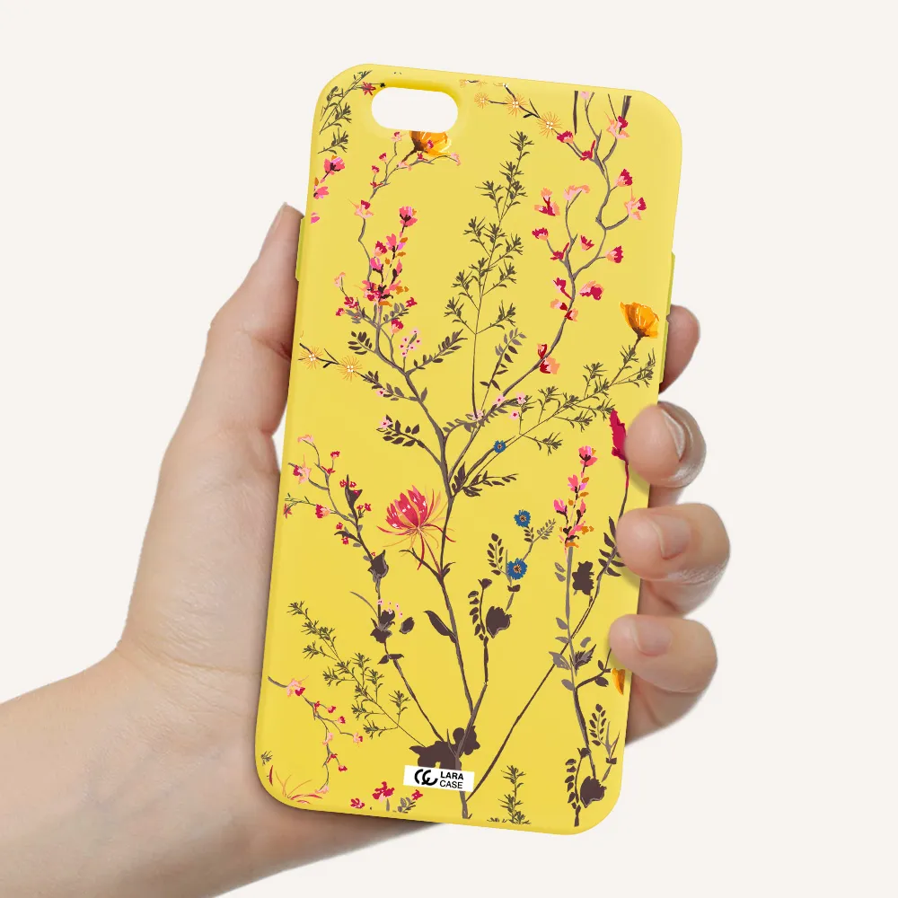 Miniature Flower Apple iPhone 6 Silicone canary yellow Case