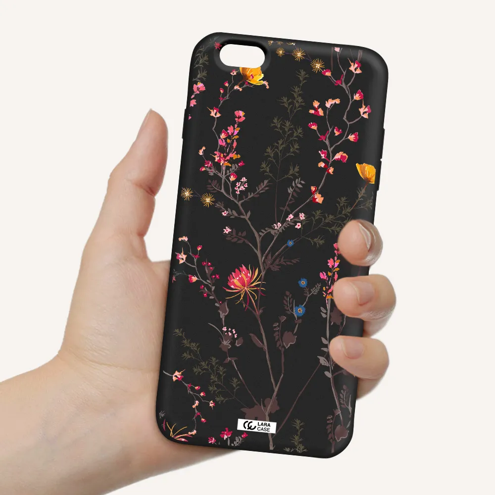 Miniature Flower Apple iPhone 6S Silicone black Case