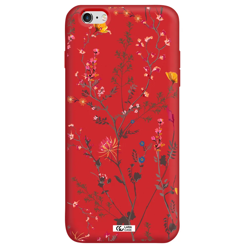 Miniature Flower Apple iPhone 6S Silicone Imperial Red Case