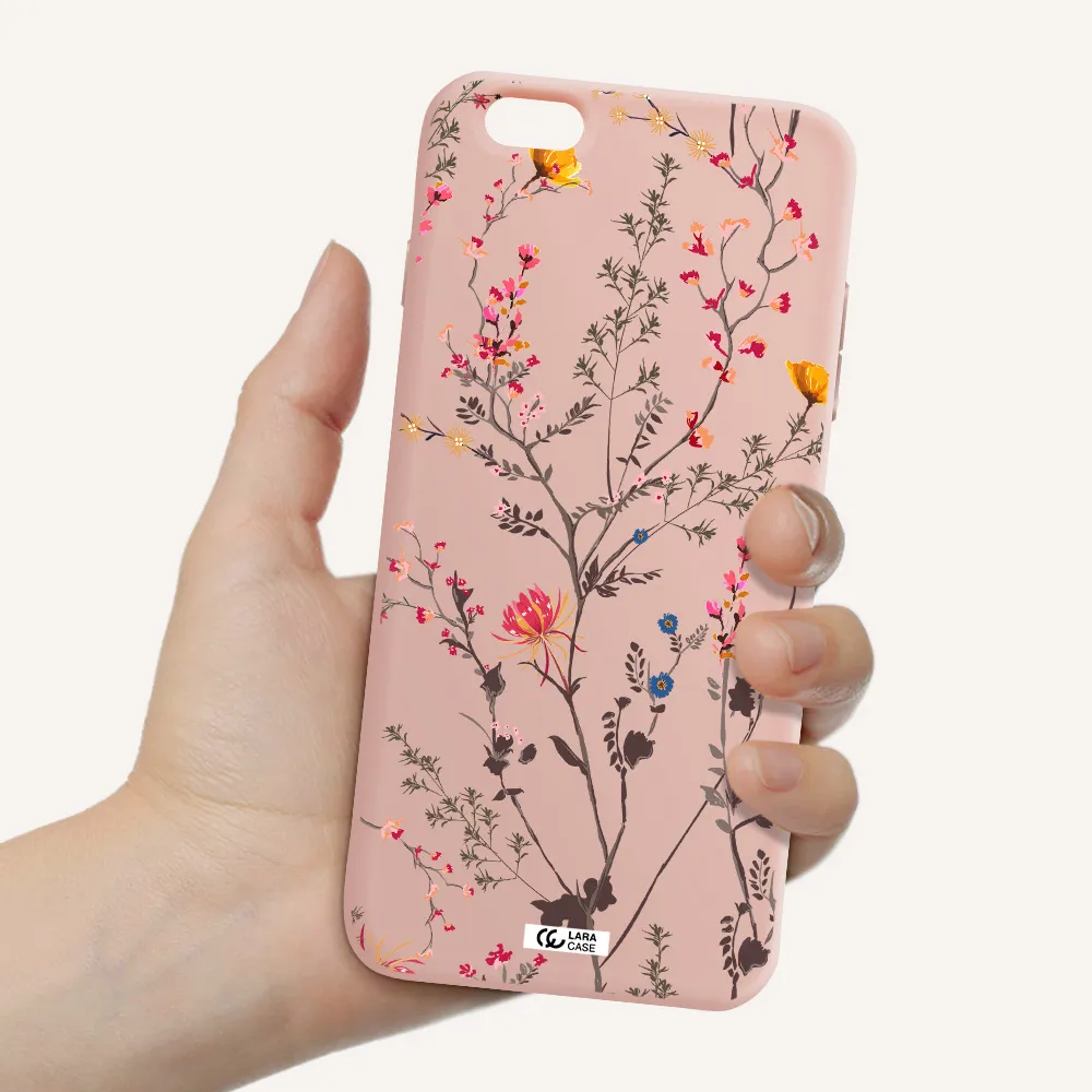 Miniature Flower Apple iPhone 6S Silicone pastel pink Case