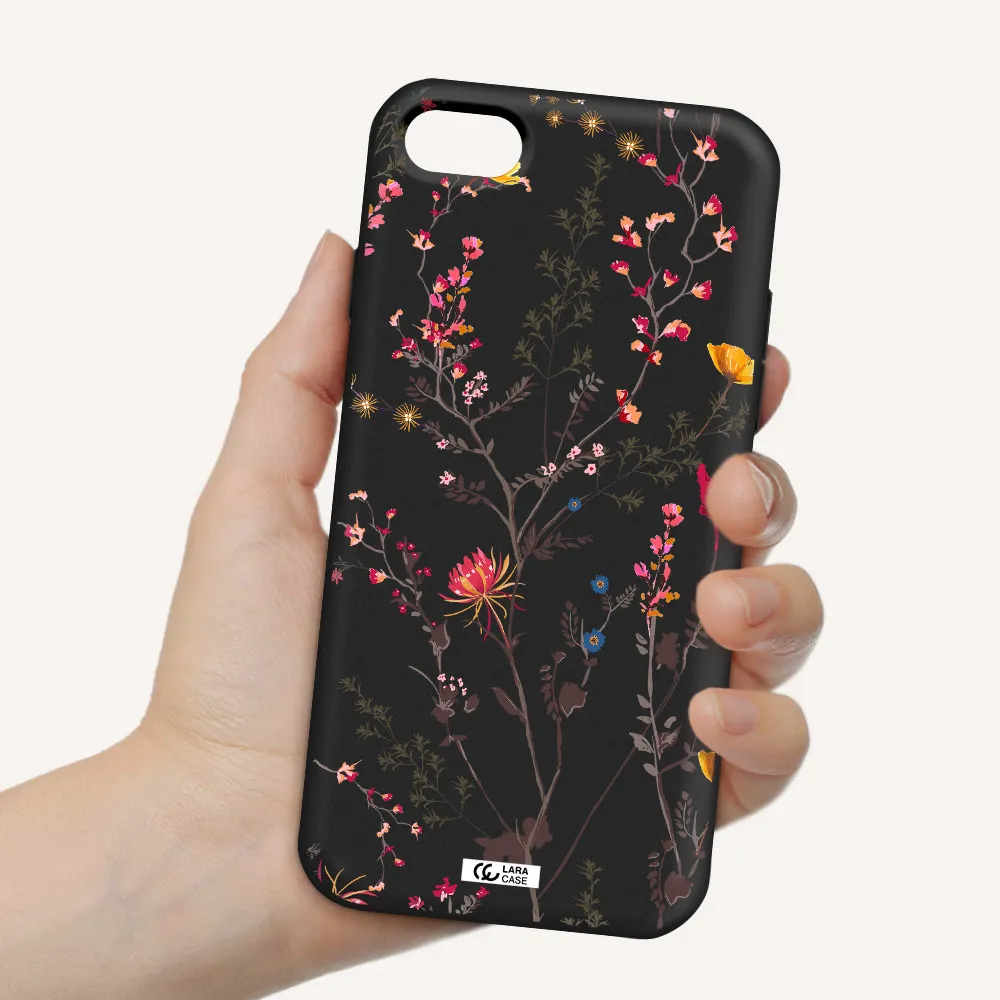 Miniature Flower Apple iPhone 7 Silicone black Case