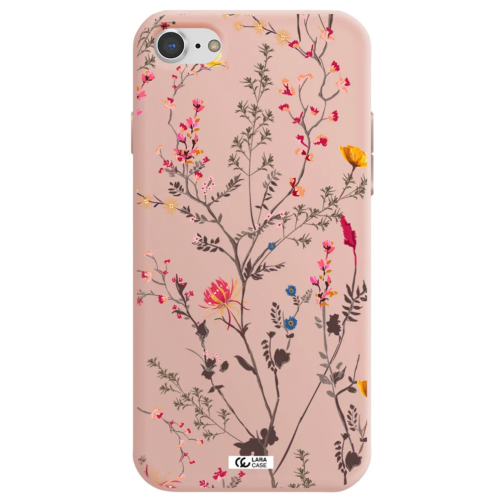 Miniature Flower Apple iPhone 7 Silicone pastel pink Case