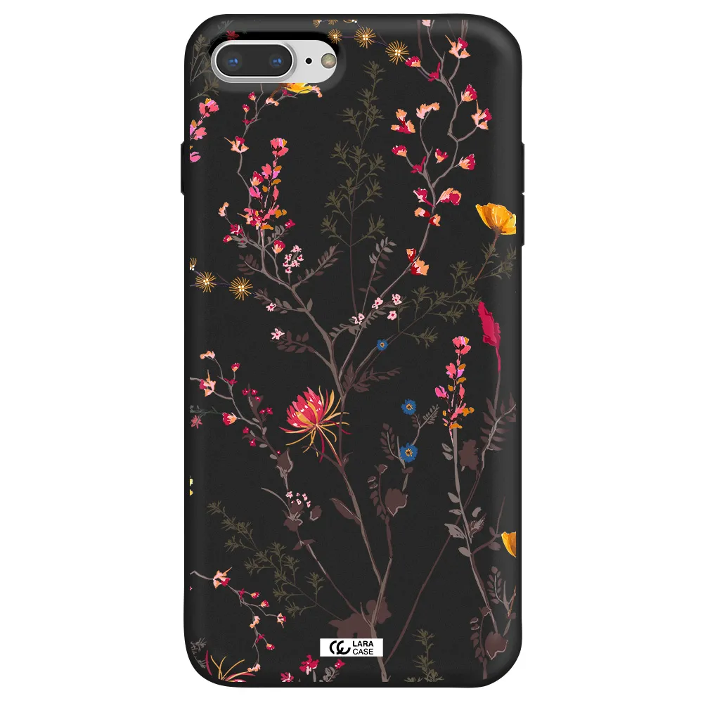 Miniature Flower Apple iPhone 8 plus Silicone black Case