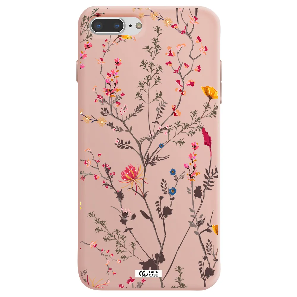 Miniature Flower Apple iPhone 8 plus Silicone pastel pink Case