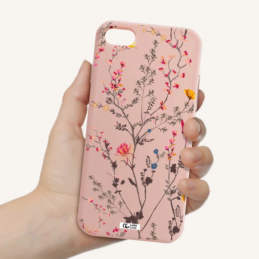 Miniature Flower Apple iPhone 8 Silicone pastel pink Case