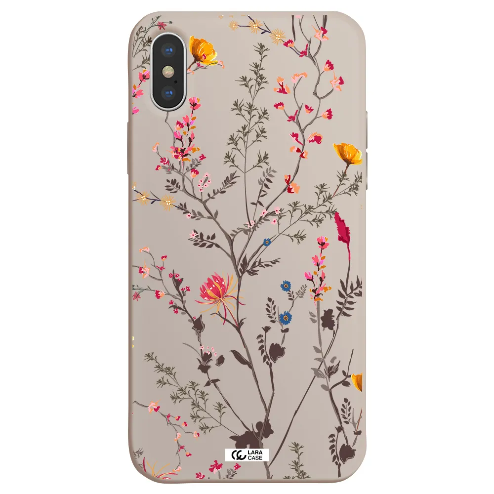 Miniature Flower Apple iPhone XS Silicone Stone Case