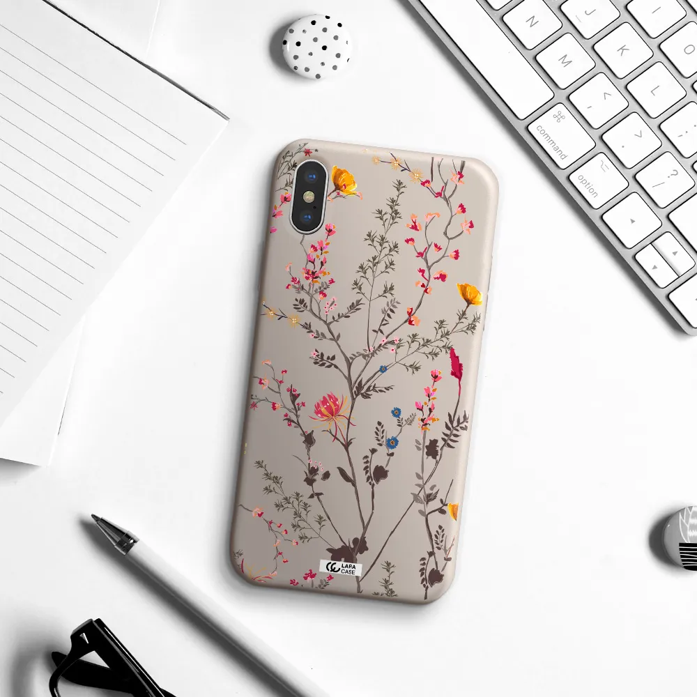 Miniature Flower Apple iPhone XS Silicone Stone Case