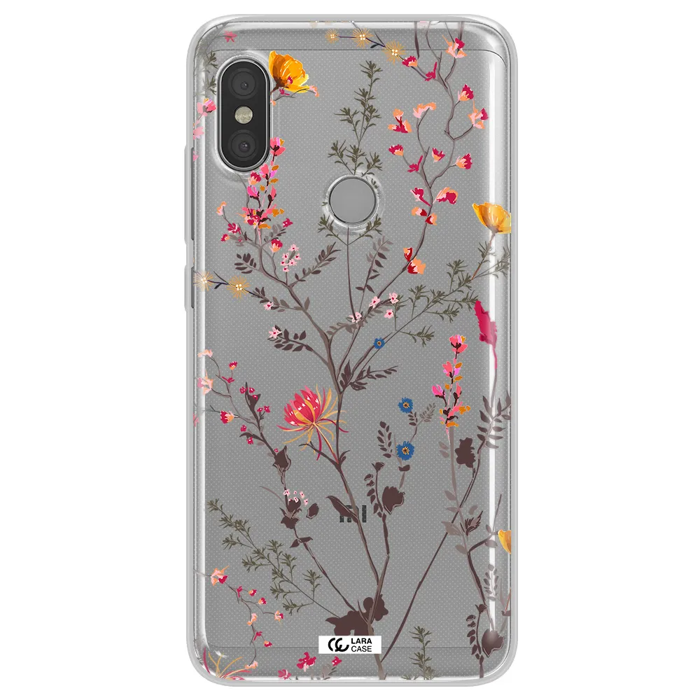 Miniature Flower Xiaomi Redmi Note 6 Pro Clear TPU Case