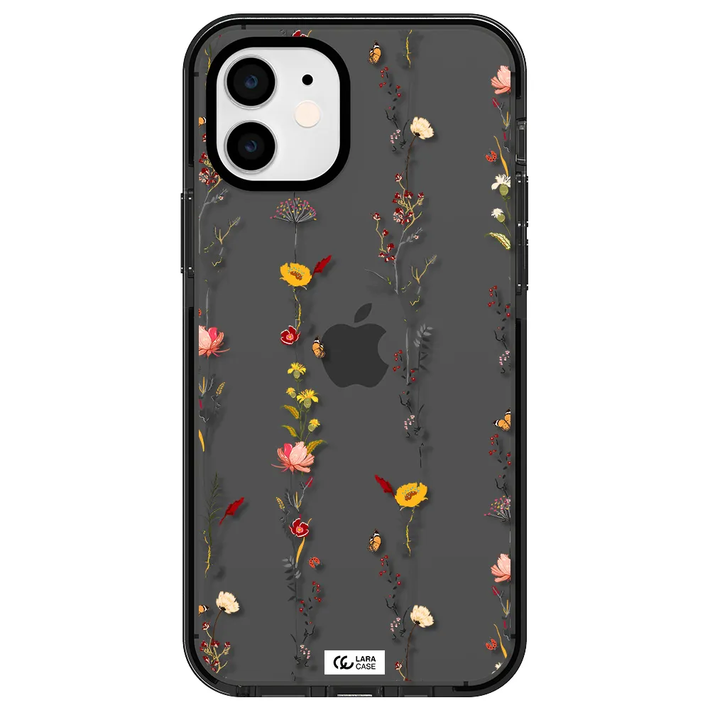 Parallel Flower Apple iPhone 11 impact Smoke Black Case
