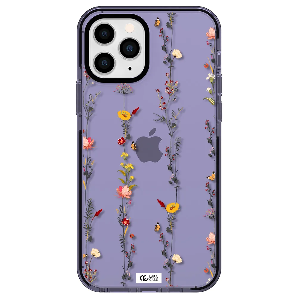Parallel Flower Apple iPhone 11 pro max impact Lilac Case