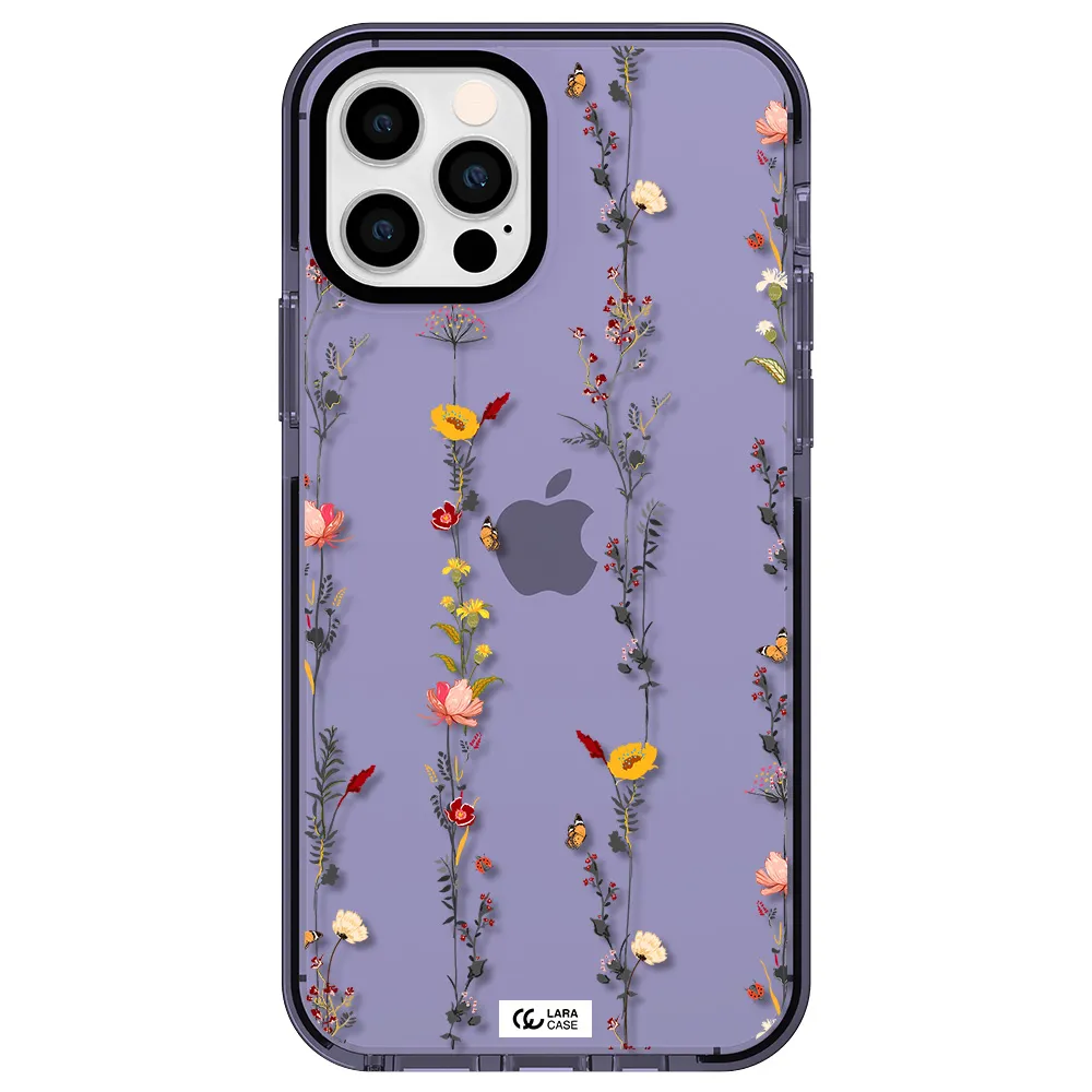 Parallel Flower Apple iPhone 12 pro impact Lilac Case