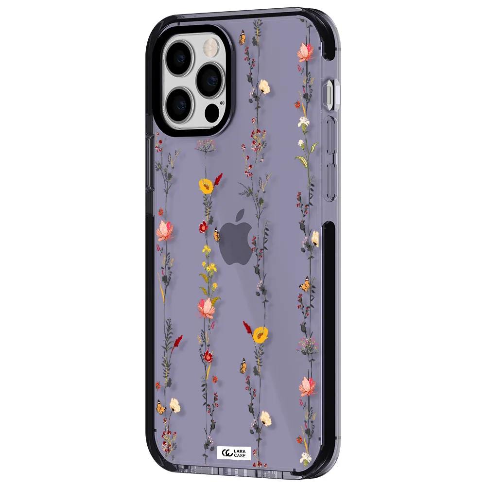 Parallel Flower Apple iPhone 12 pro impact Lilac Case