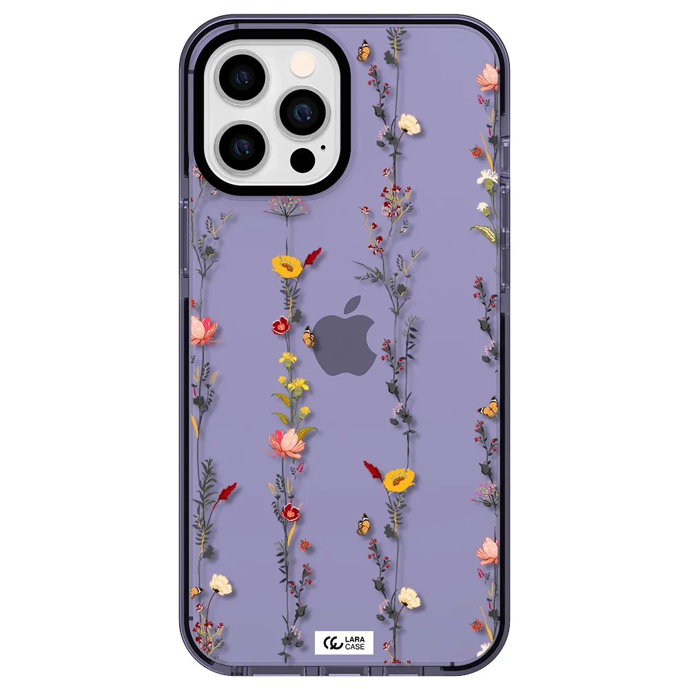 Parallel Flower Apple iPhone 12 pro max impact Lilac Case