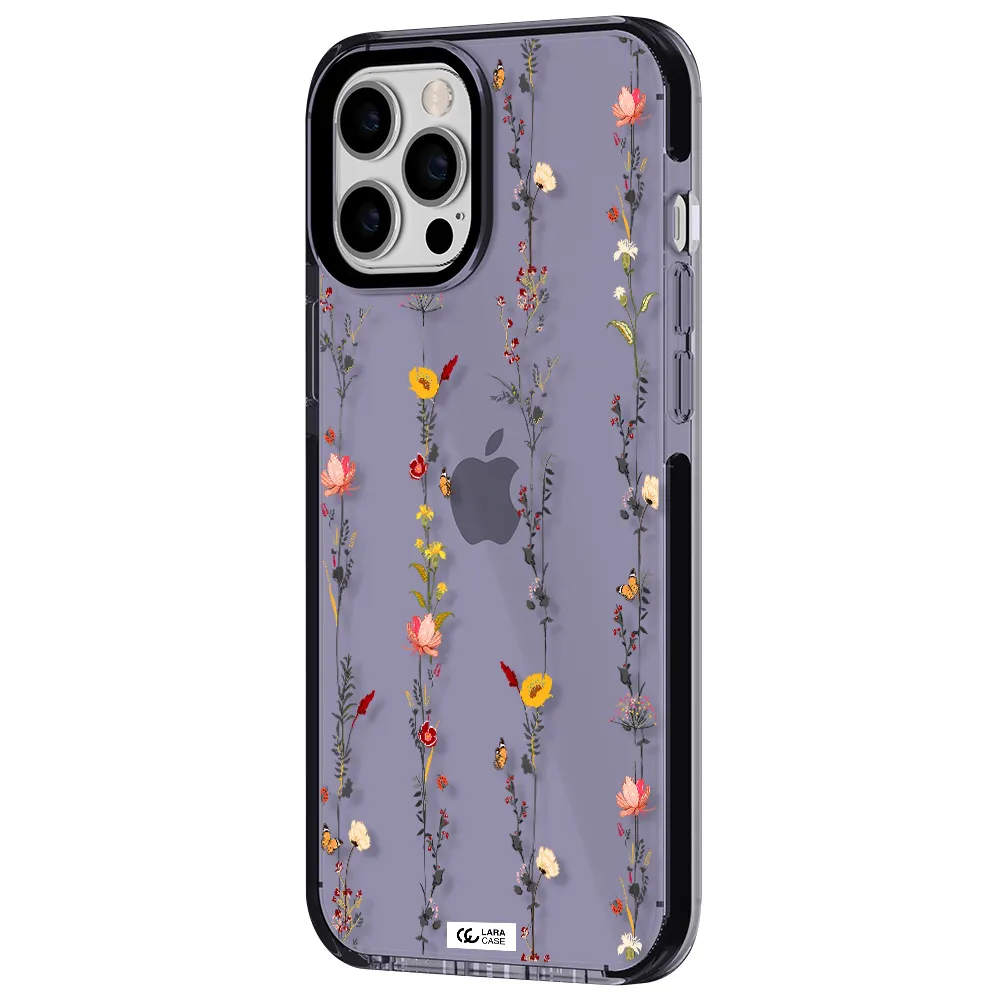 Parallel Flower Apple iPhone 12 pro max impact Lilac Case