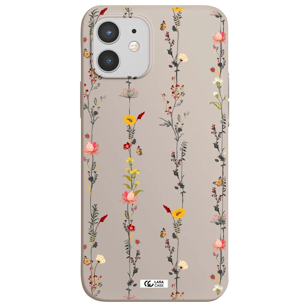 Parallel Flower Apple iPhone 12 Silicone Stone Case