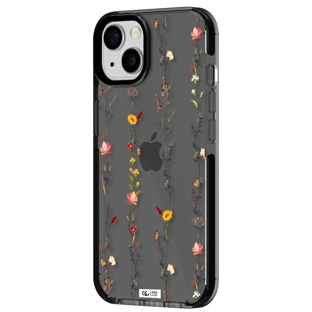 Parallel Flower Apple iPhone 13 impact Smoke Black Case