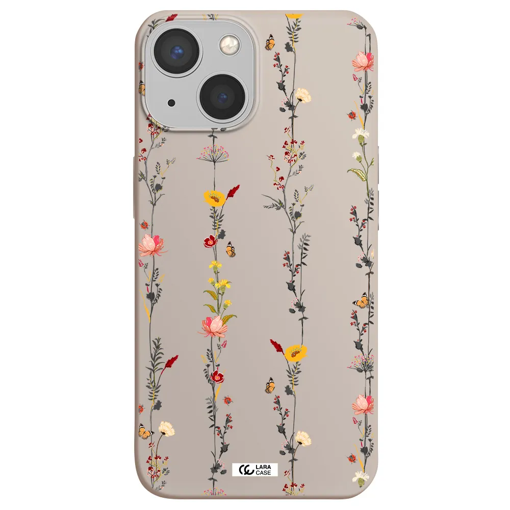 Parallel Flower Apple iPhone 13 mini Silicone Stone Case