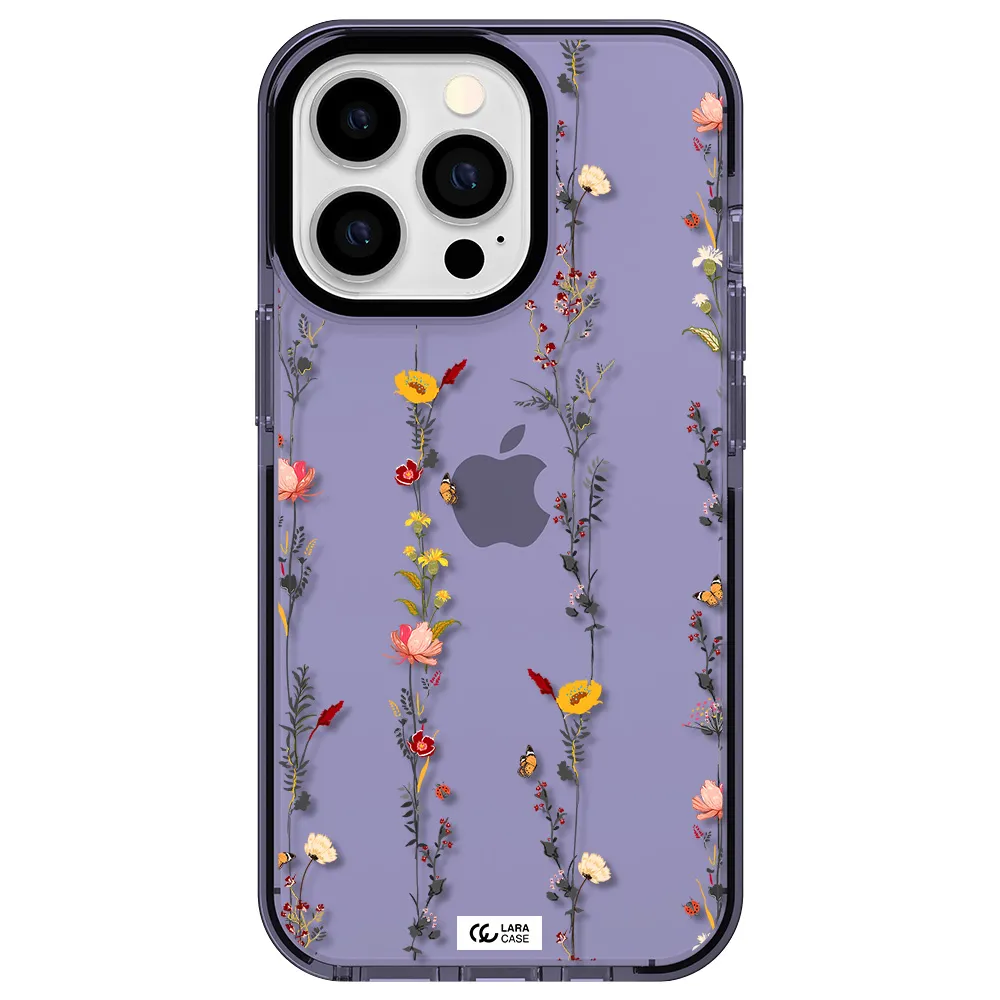 Parallel Flower Apple iPhone 13 Pro impact Lilac Case