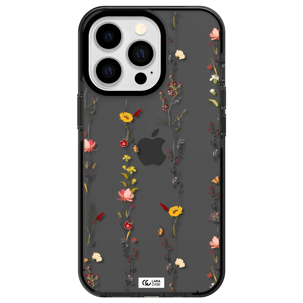 Parallel Flower Apple iPhone 13 Pro impact Smoke Black Case