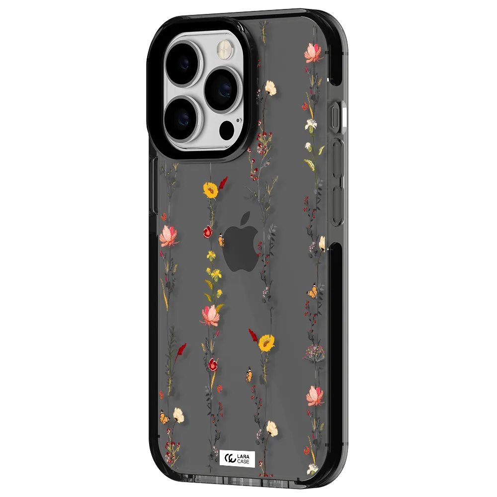 Parallel Flower Apple iPhone 13 Pro impact Smoke Black Case