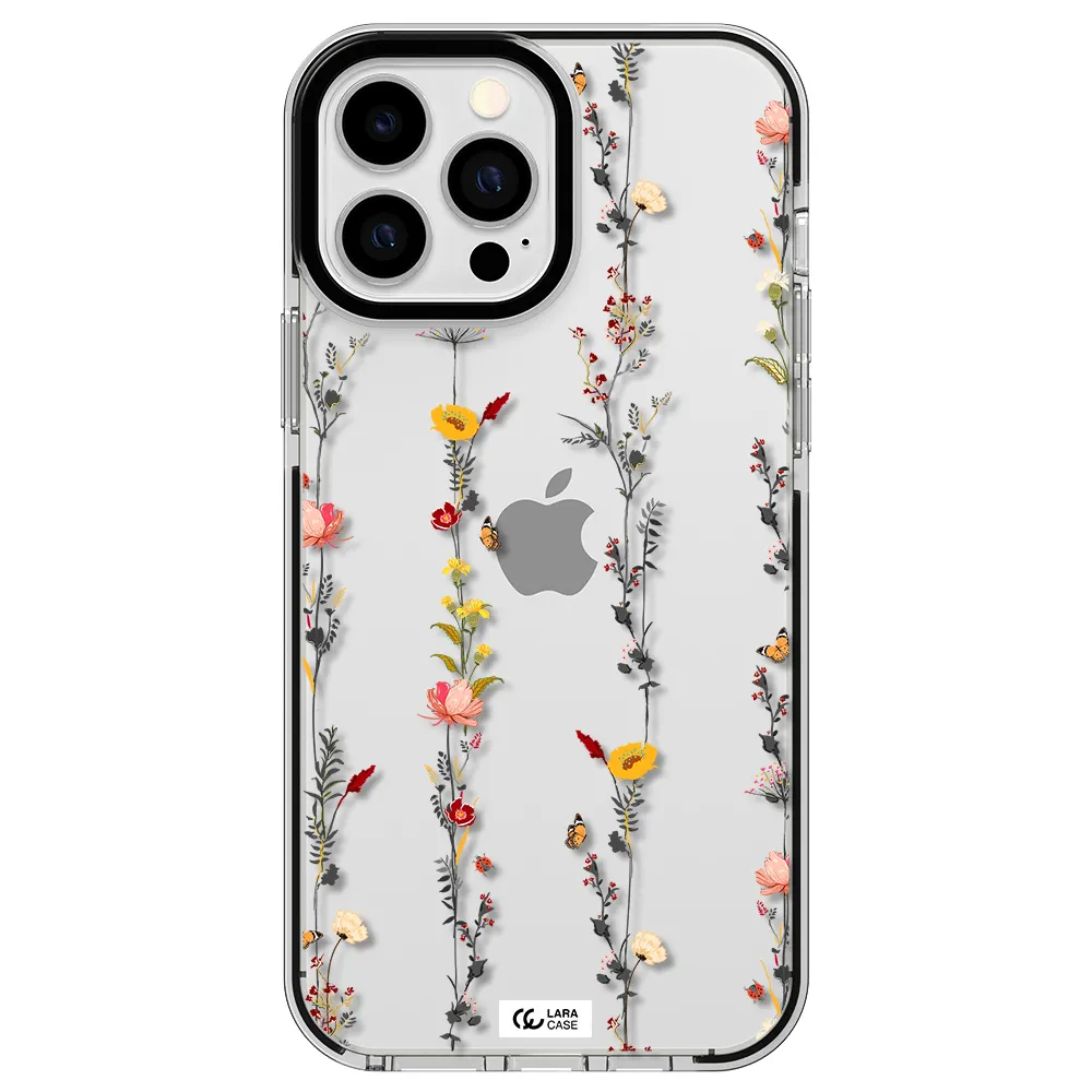 Parallel Flower Apple iPhone 13 Pro Max impact black border Case