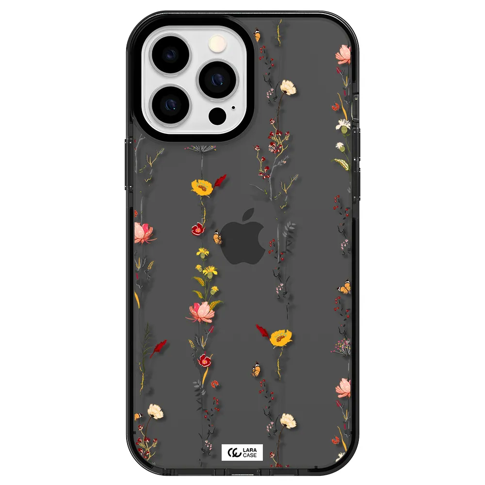 Parallel Flower Apple iPhone 13 Pro Max impact Smoke Black Case