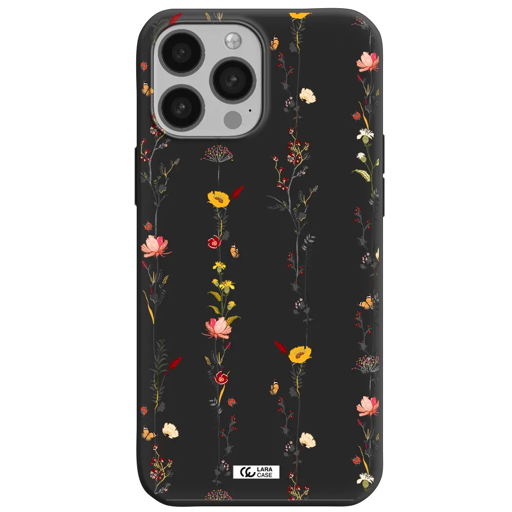 Parallel Flower Apple iPhone 13 Pro Max Silicone black Case