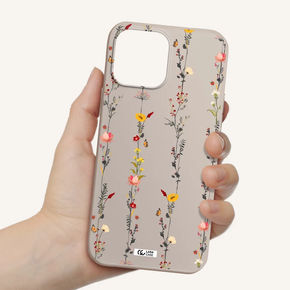 Parallel Flower Apple iPhone 13 Pro Max Silicone Stone Case