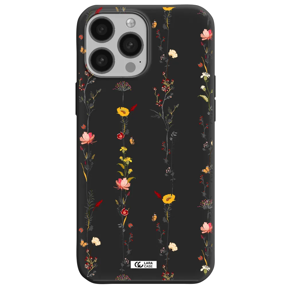 Parallel Flower Apple iPhone 13 Pro Silicone black Case