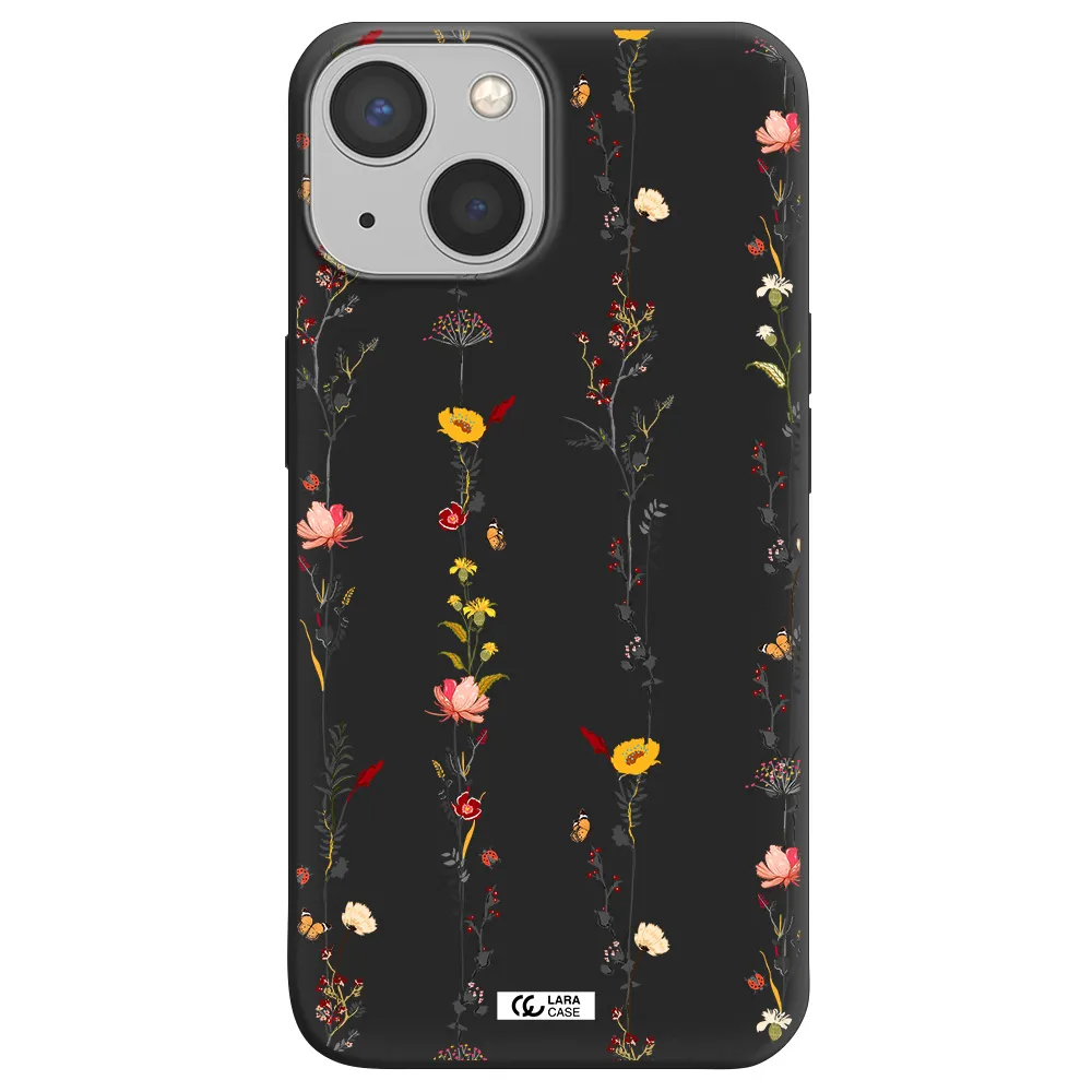 Parallel Flower Apple iPhone 13 Silicone black Case