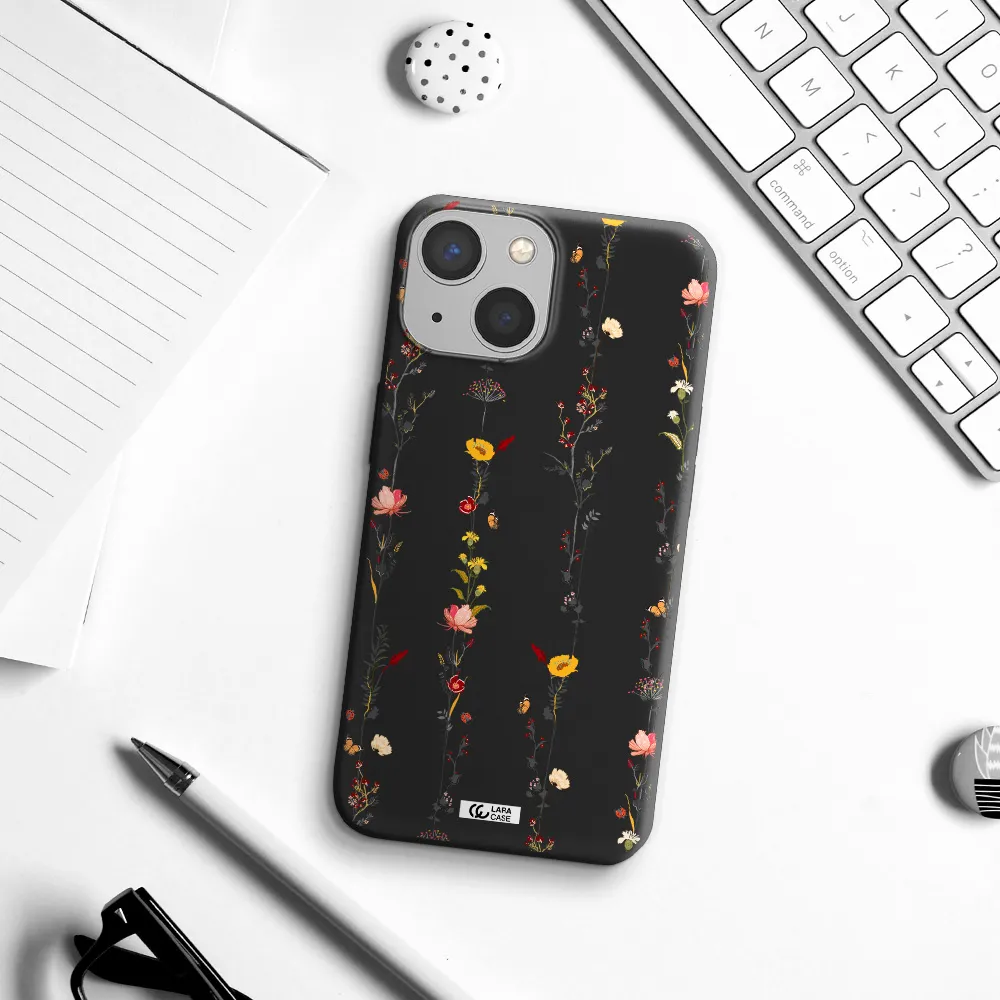 Parallel Flower Apple iPhone 13 Silicone black Case