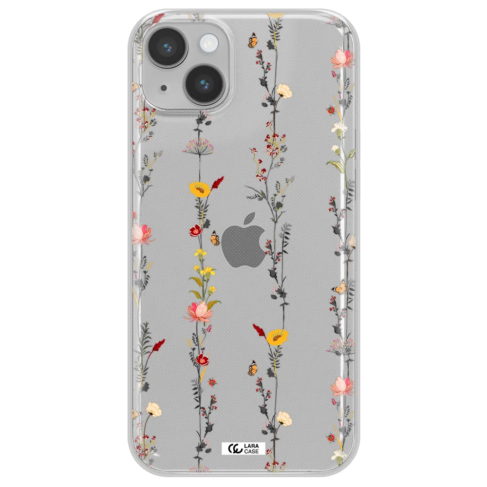 Parallel Flower Apple iPhone 14 Clear TPU Case