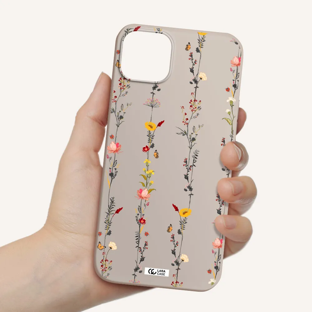 Parallel Flower Apple iPhone 14 plus Silicone Stone Case