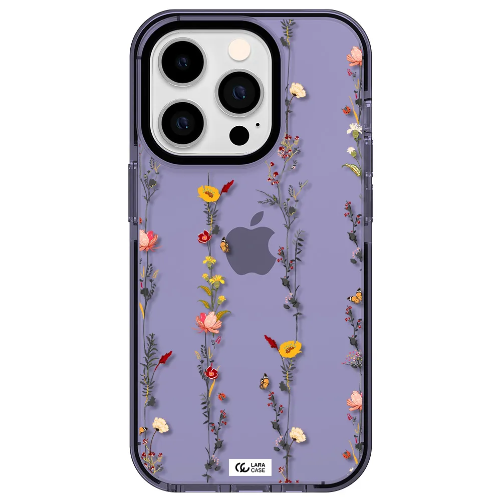 Parallel Flower Apple iPhone 14 pro impact Lilac Case