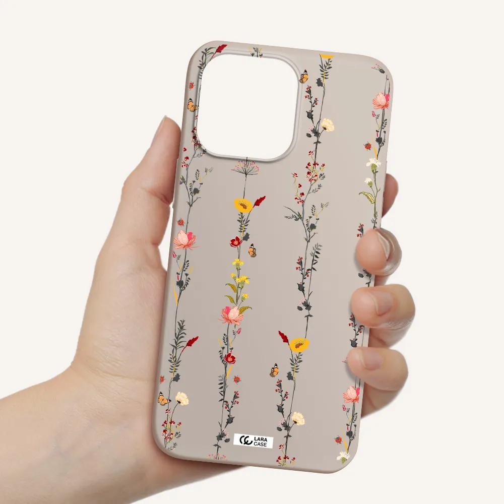 Parallel Flower Apple iPhone 14 pro Silicone Stone Case