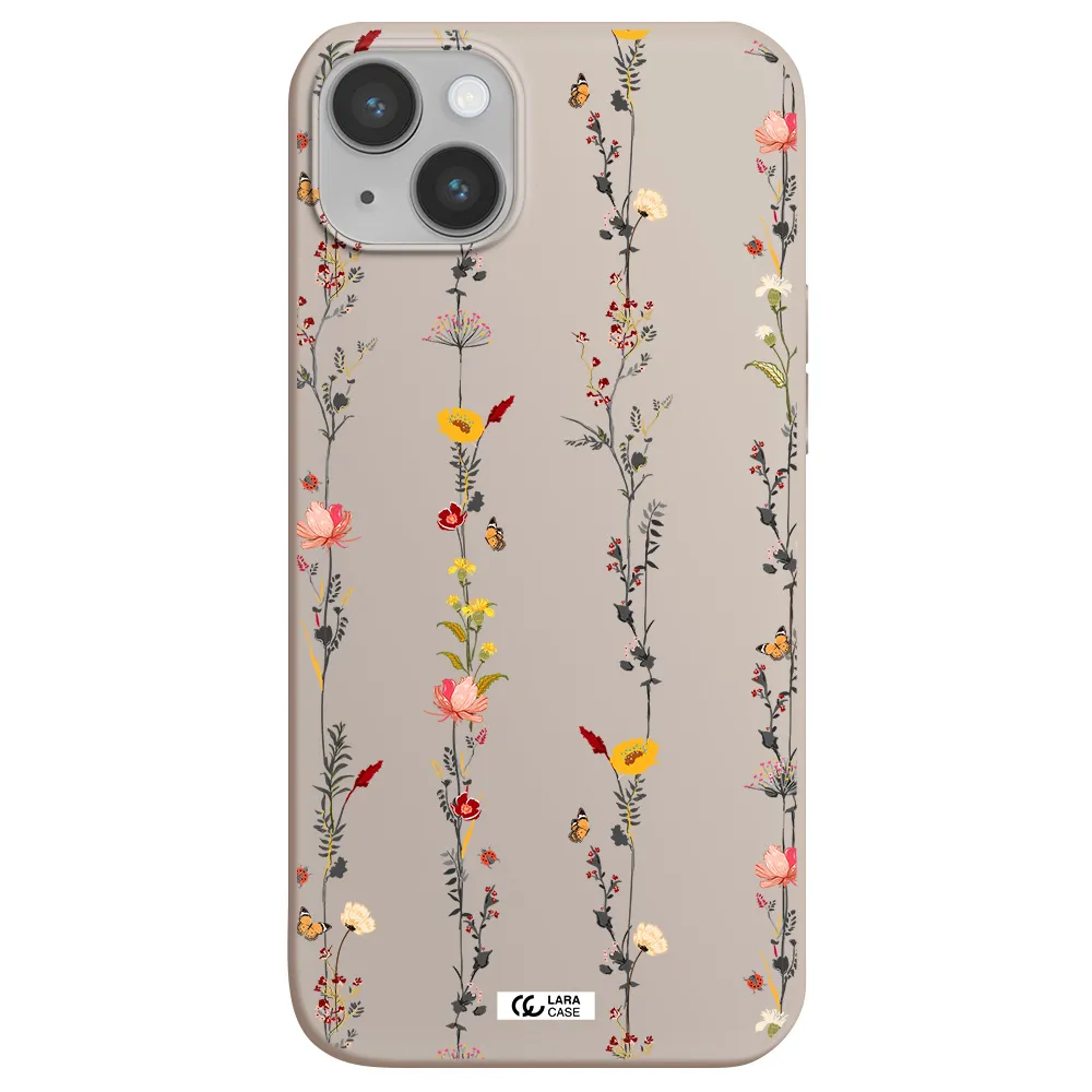 Parallel Flower Apple iPhone 14 Silicone Stone Case