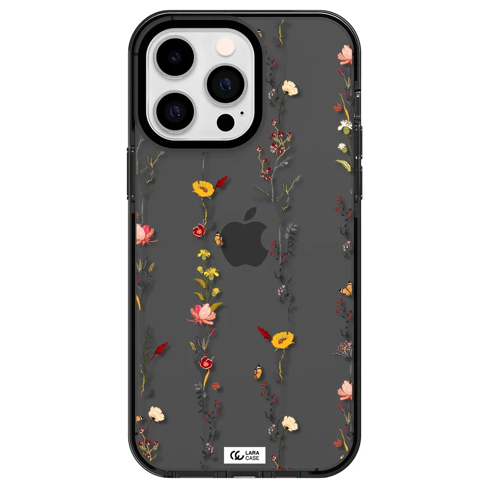 Parallel Flower Apple iPhone 15 Pro impact Smoke Black Case