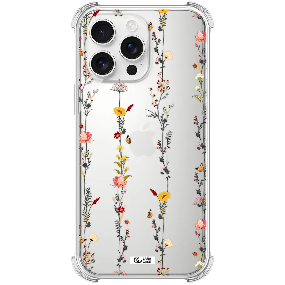 Parallel Flower Apple Iphone 16 Pro Max Clear Pc Case