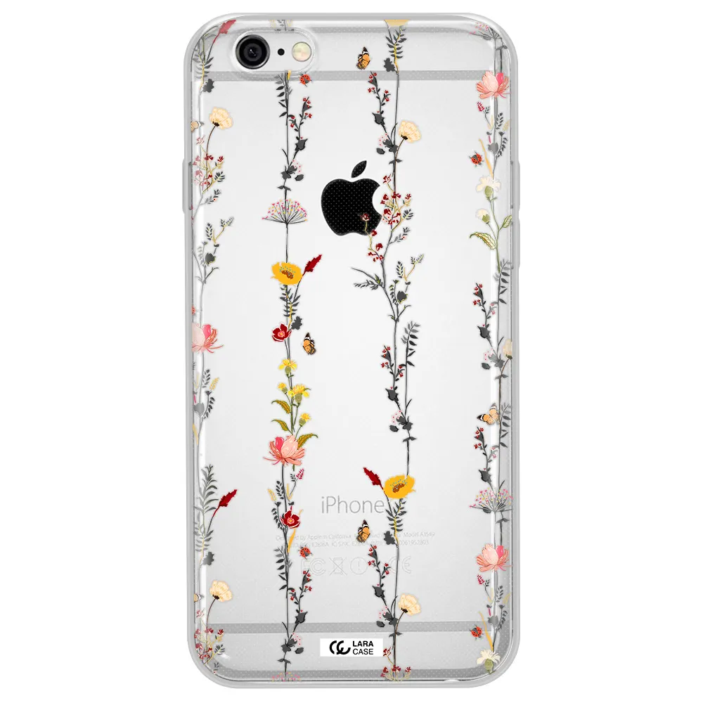 Parallel Flower Apple iPhone 6 plus Clear TPU Case
