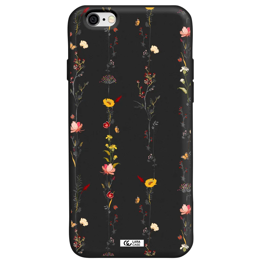 Parallel Flower Apple iPhone 6 Silicone black Case