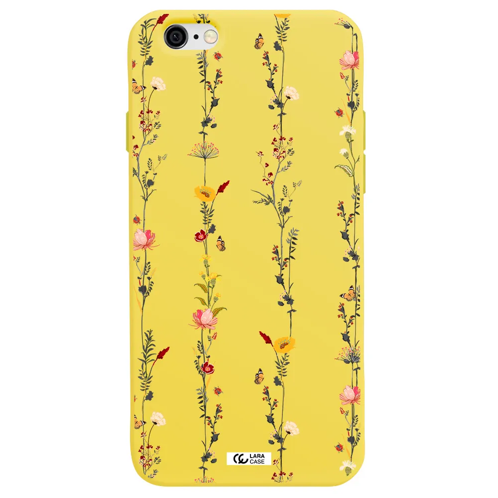 Parallel Flower Apple iPhone 6 Silicone canary yellow Case