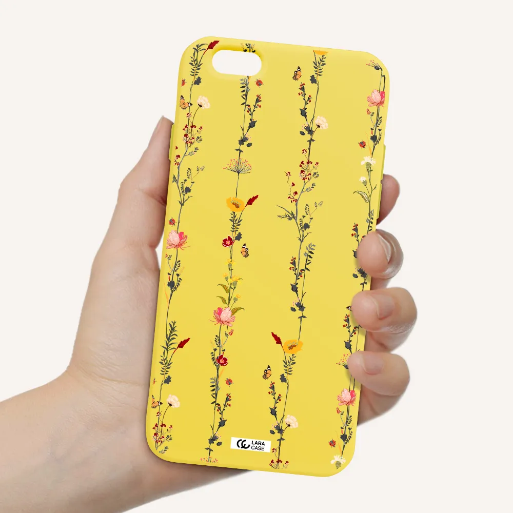Parallel Flower Apple iPhone 6 Silicone canary yellow Case