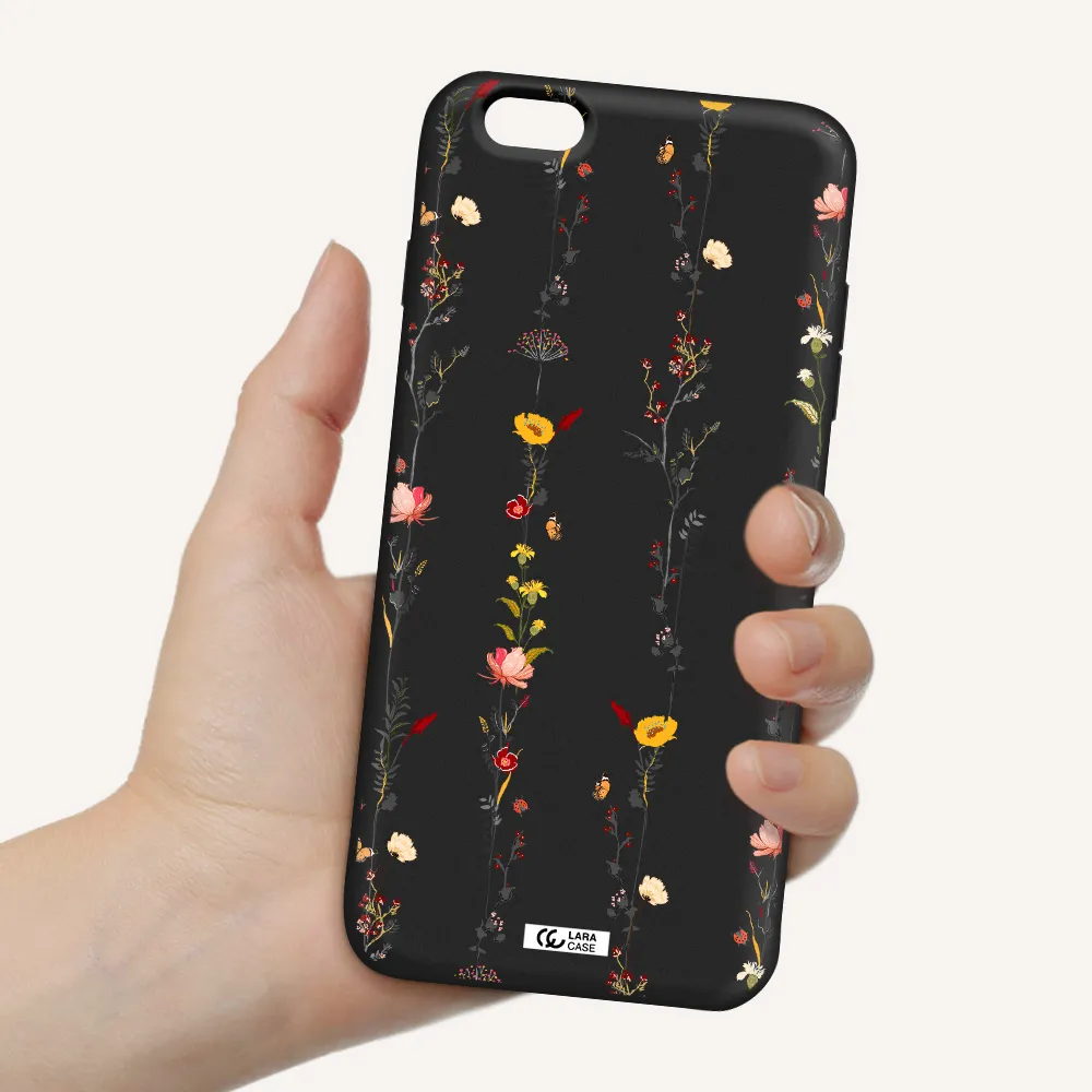 Parallel Flower Apple iPhone 6S Silicone black Case