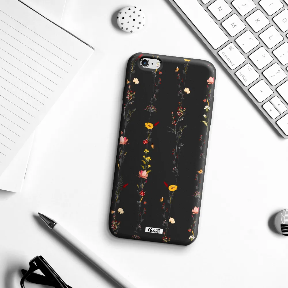 Parallel Flower Apple iPhone 6S Silicone black Case