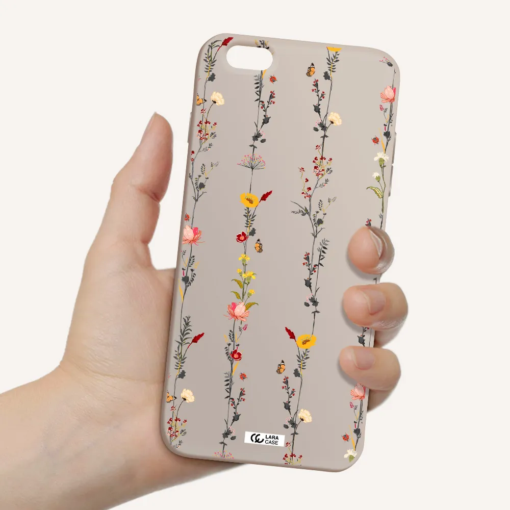 Parallel Flower Apple iPhone 6S Silicone Stone Case