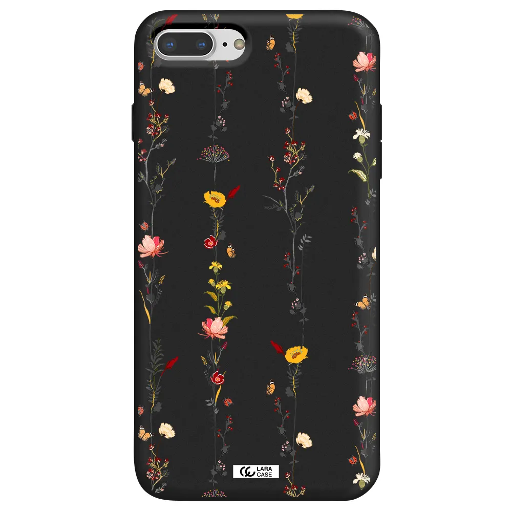 Parallel Flower Apple iPhone 7 plus Silicone black Case