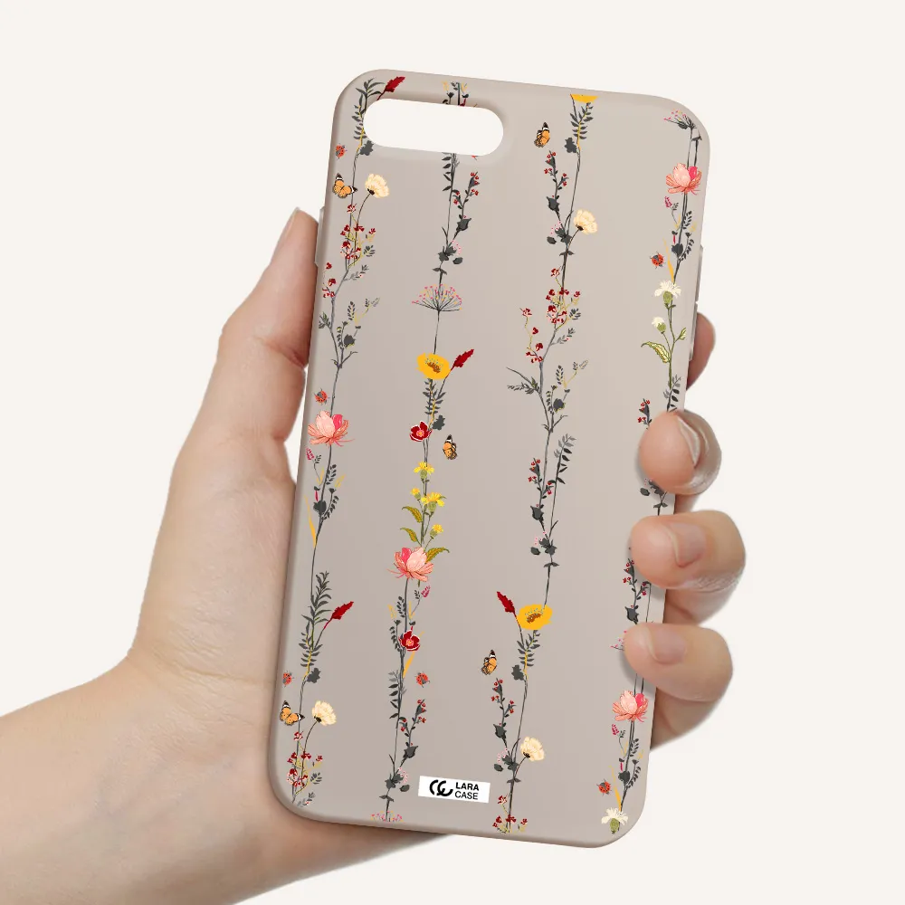 Parallel Flower Apple iPhone 7 plus Silicone Stone Case
