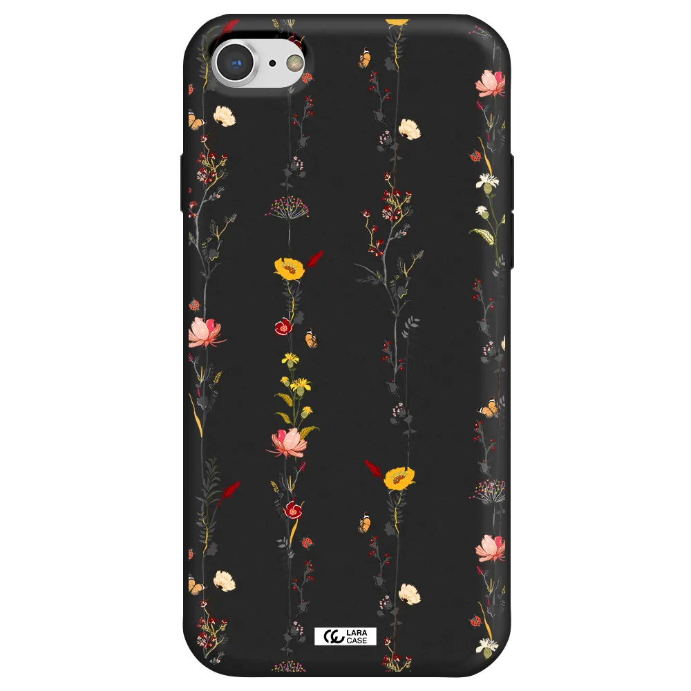 Parallel Flower Apple iPhone 7 Silicone black Case